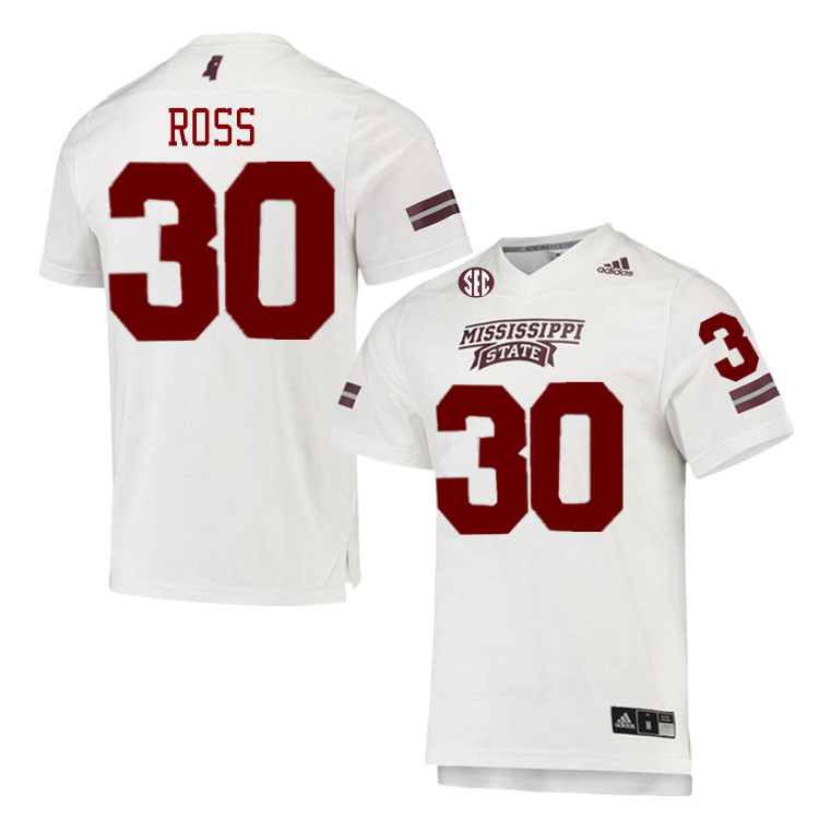 Men #30 Marcus Ross Mississippi State Bulldogs College Football Jerseys Stitched-White